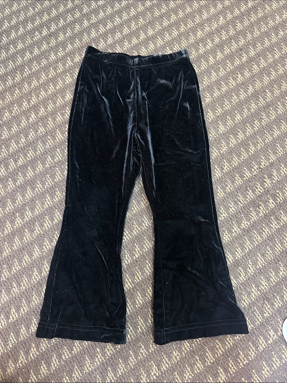 Hartstrings Black Velvet Flared Leggings for Kids